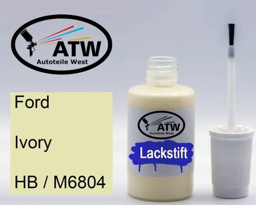 Ford, Ivory, HB / M6804: 20ml Lackstift, von ATW Autoteile West.